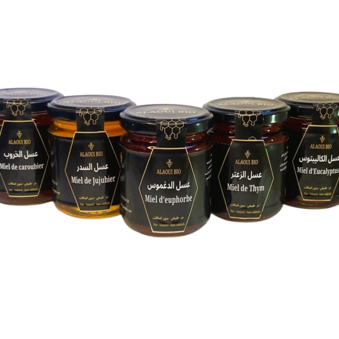 Pack Découverte 5 Miels 100% pur - باقة تدوق 5 أنواع من العسل الحر